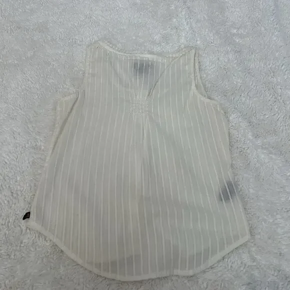 VTG Polo Ralph Lauren Cream Cotton Sleeveless Button Down Top S Cottage Soft - Picture 2 of 7